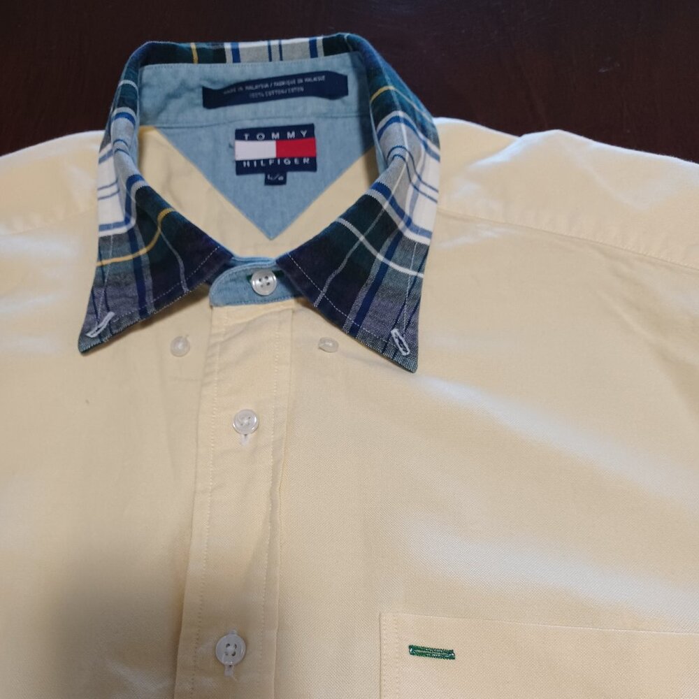 Tommy Hilfiger Men’s Size L Cotton Shirt Button Down Long Sleeve